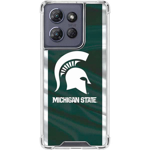 Michigan State University Away Grey Jersey Moto G Play 5G (2025) Clear Case